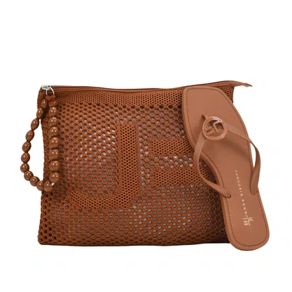 Kit Jorge Bischff Feminino Flat + Necessaire Caramelo