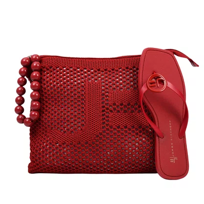 Kit Jorge Bischff Feminino Flat + Necessaire Vermelho