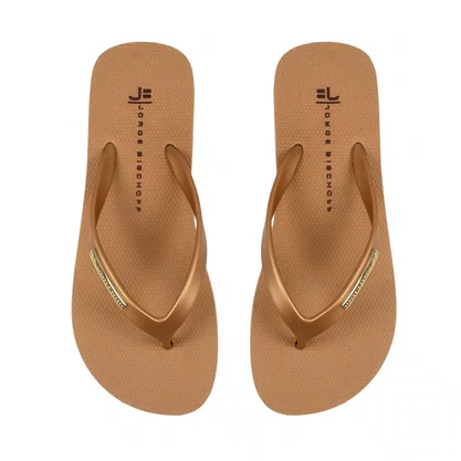 Kit Jorge Bischoff Chinelo Flat+ Necessaire Ouro