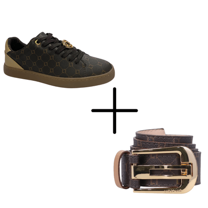 Kit Tênis Luz da Lua Feminino Monograma + Cinto Luz da Lua Monograma Kit Tênis Luz da Lua Feminino Monograma + Cinto Luz da Lua Monograma