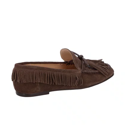 Mocassim Luiza Barcelos Feminino Coffee Couro Camurça