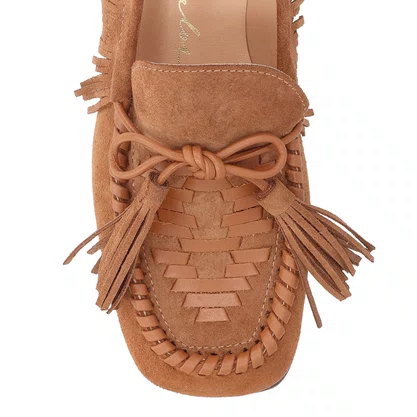 Mocassim Luiza Barcelos Feminino Fendi Couro Camurça