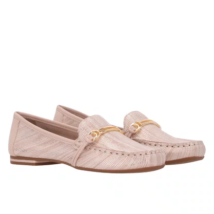 Mocassim Luz da Lua Feminino Luce Bege Couro