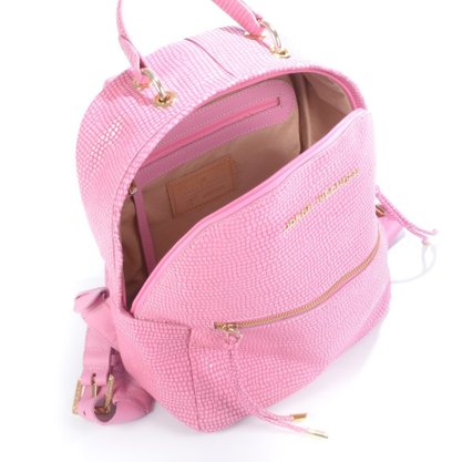 Mochila Jorge Bischoff Rosa Couro 