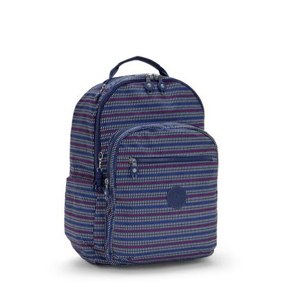 Mochila Kipling Azul Seoul Estampado 