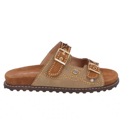 Papete Luiza Barcelos Feminina Aplicações Fendi Couro Camurça