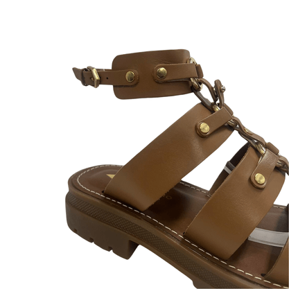 Sandália Carrano Feminina Gladiadora Camel Couro