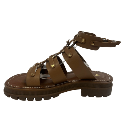Sandália Carrano Feminina Gladiadora Camel Couro