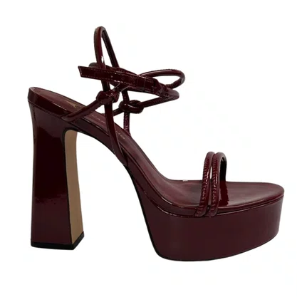 Sandália Carrano Feminina Plataforma Mahogany Couro Verniz