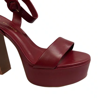 Sandália Carrano Feminina Plataforma Maxi Glam Merlot Couro