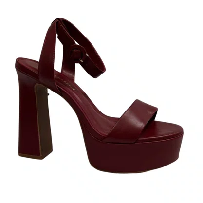 Sandália Carrano Feminina Plataforma Maxi Glam Merlot Couro