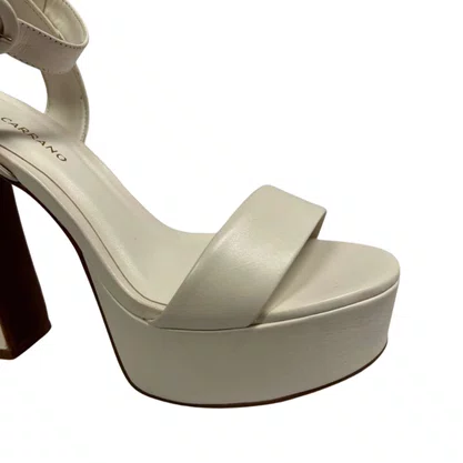 Sandália Carrano Feminina Plataforma Maxi Glam Milk Couro