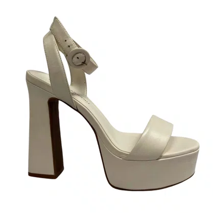 Sandália Carrano Feminina Plataforma Maxi Glam Milk Couro