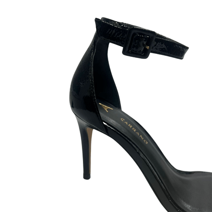 Sandalia Carrano Feminino Preto Salto Fino Couro Verniz