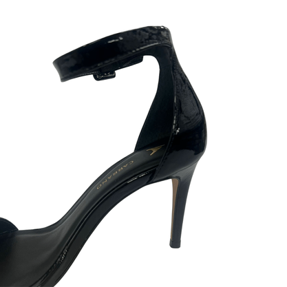 Sandalia Carrano Feminino Preto Salto Fino Couro Verniz