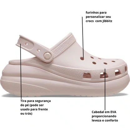 Sandália Crocs Feminina Classic Crush Clog Quartz