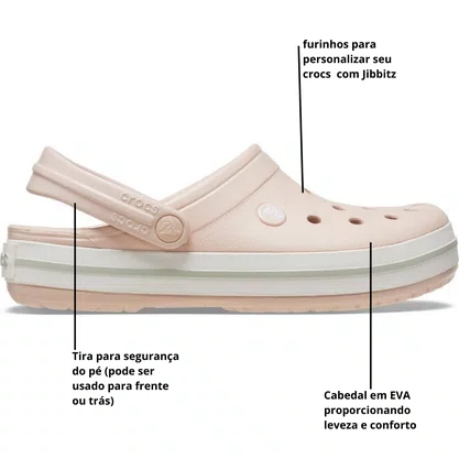 Sandália Crocs Feminina Crocband Clog Quartz