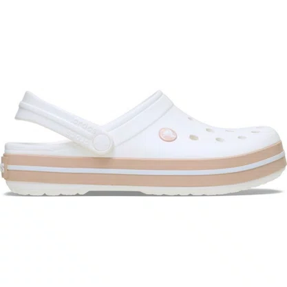 Sandália Crocs Feminina Crocband Clog White Pink Caramel