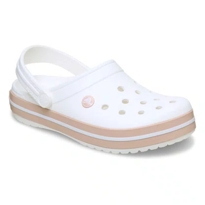 Sandália Crocs Feminina Crocband Clog White Pink Caramel