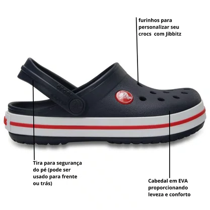 Sandália Crocs Infantil Crocband Clog Navy Red