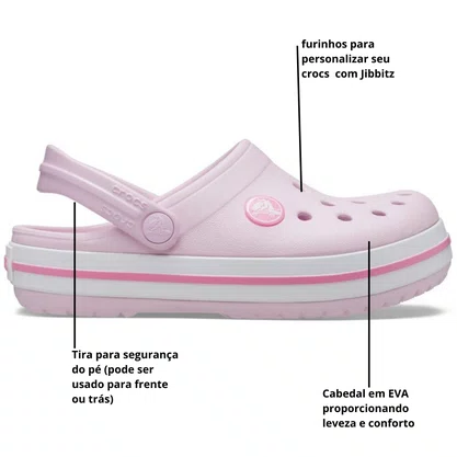 Sandália Crocs Infantil Crocband Clog Rosa