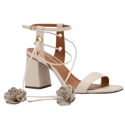 Sandália Jorge Bischoff Feminina Off White Cordas Couro