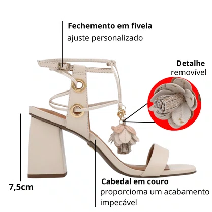 Sandália Jorge Bischoff Feminina Off White Cordas Couro