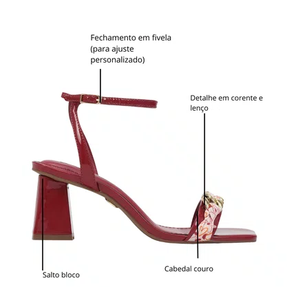 Sandália Jorge Bischoff Vermelho Verniz Couro