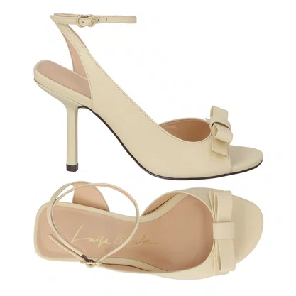 Sandália Luiza Barcelos Feminina Salto Alto Off White Couro
