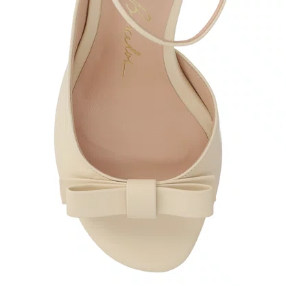Sandália Luiza Barcelos Feminina Salto Alto Off White Couro