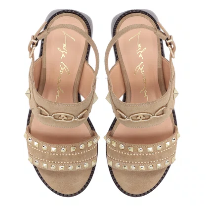 Sandália Luiza Barcelos feminino Fendi Salto Bloco Couro 