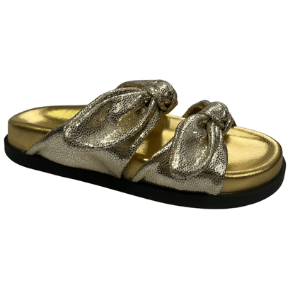 Sandália Santa Lolla Feminina Birken Ouro Couro