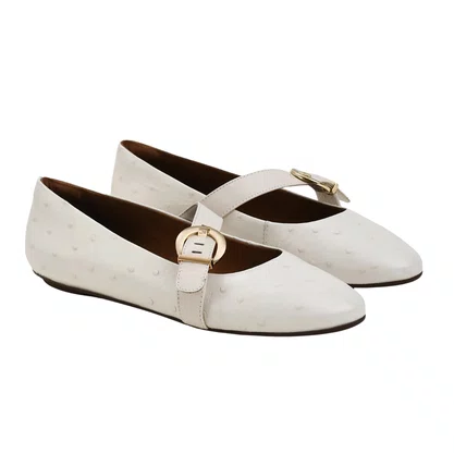 Sapatilha Jorge Bischoff Feminina Off White Couro 