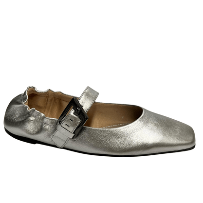 Sapatilha Jorge Bischoff Feminino Prata Couro