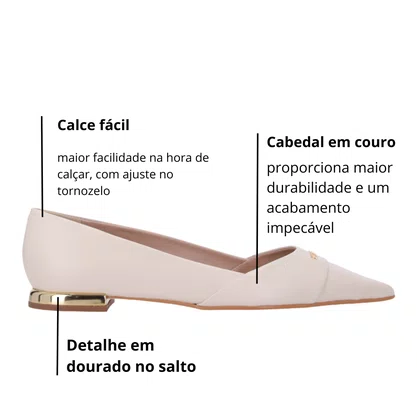 Sapatilha Luz da Lua feminina Panna Couro