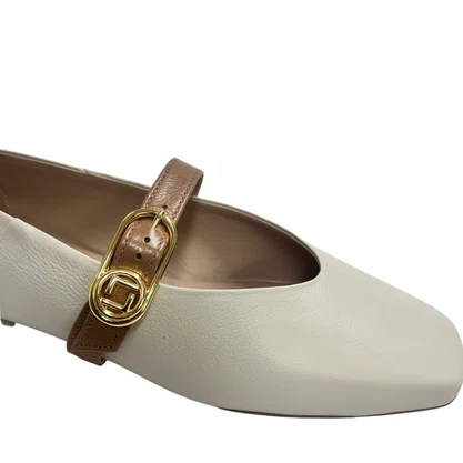 Sapatilha Luz da Lua Feminina Panna Mousse Couro 