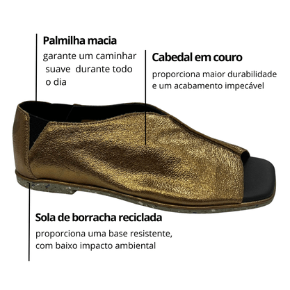 Sapato Ipadma Ouro velho Couro
