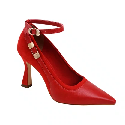 Scarpin Jorge Bischoff Feminino Salto Alto Vermelho Couro