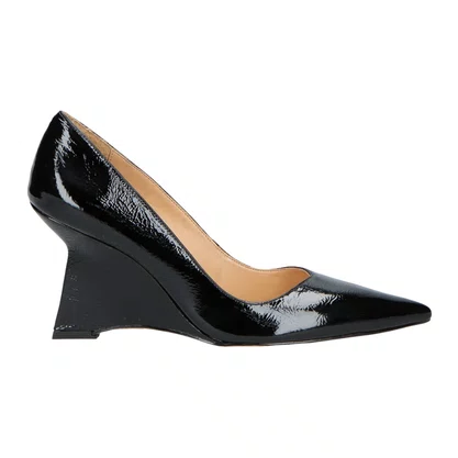 Scarpin Luiza Barcelos Feminino Preto Veniz Salto Anabela 