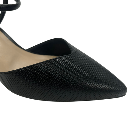 Scarpin Luz da Lua Slingback Feminino Panna Couro Tramado