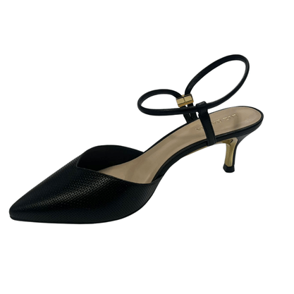 Scarpin Luz da Lua Slingback Feminino Panna Couro Tramado