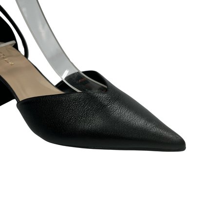 Scarpin Luz da Lua Feminino Tramado Preto Couro
