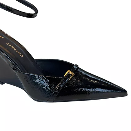 Slingbach Carrano Feminino Salto Anabeela Black Couro Verniz