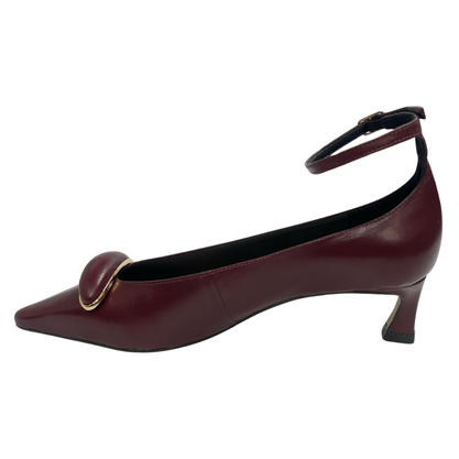 Slingback Cecconello Feminino Salto Baixo Malbec Couro