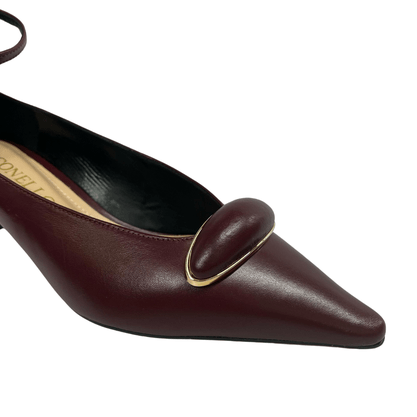 Slingback Cecconello Feminino Salto Baixo Malbec Couro