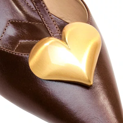 Slingback Cecconello feminino Salto Baixo Marrom Couro