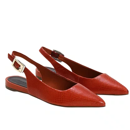 Slingback Jorge Bischoff Andina Snake Caramelo Couro
