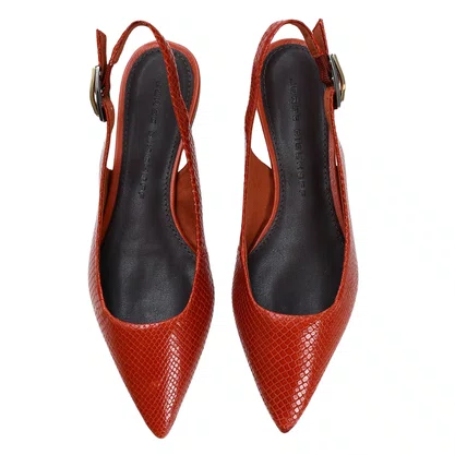 Slingback Jorge Bischoff Andina Snake Caramelo Couro