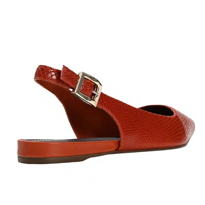 Slingback Jorge Bischoff Andina Snake Caramelo Couro