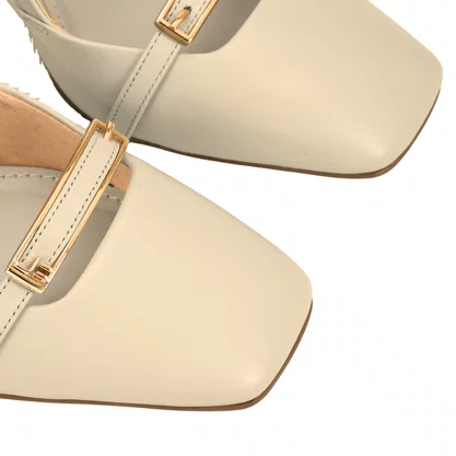 Slingback Jorge Bischoff Feminina Off White Couro